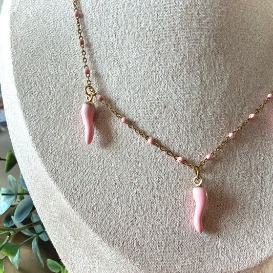 Collier Piment rose
