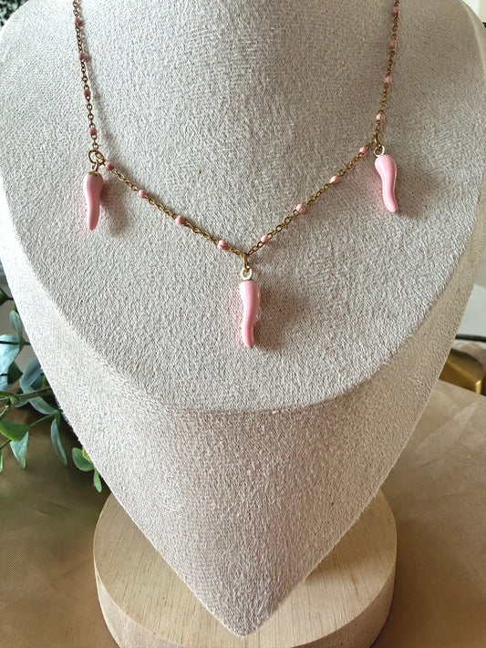 Collier Piment rose